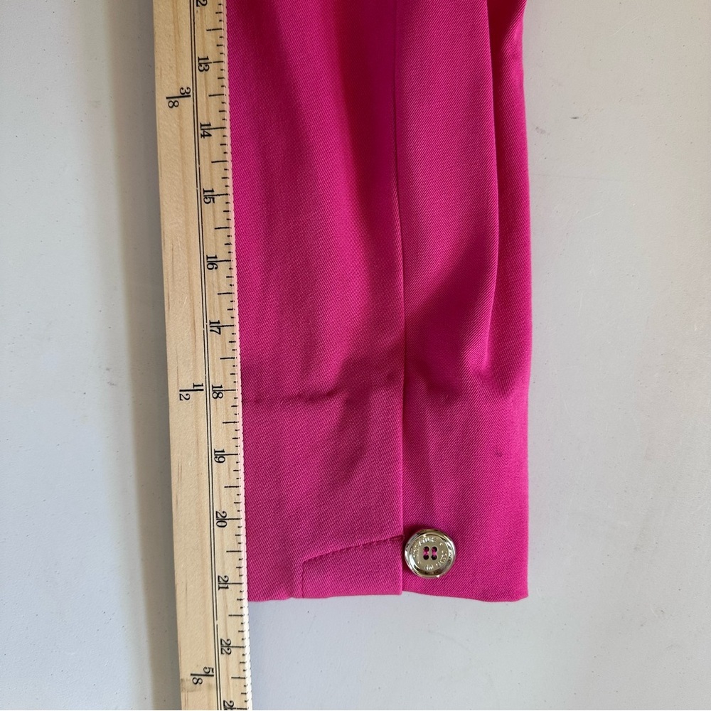 JONES NEW YORK SIGNATURE STRETCH Vibrant Pink Jacket Sz M Stand Collar - Picture 12 of 14